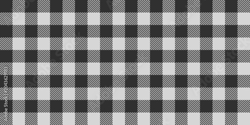 Gray gingham seamless pattern. Buffalo check plaid vector