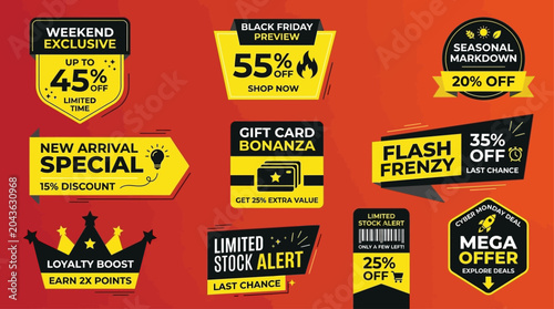Collection of Special Offers and Discount Badges for Sales and Marketing Campaigns