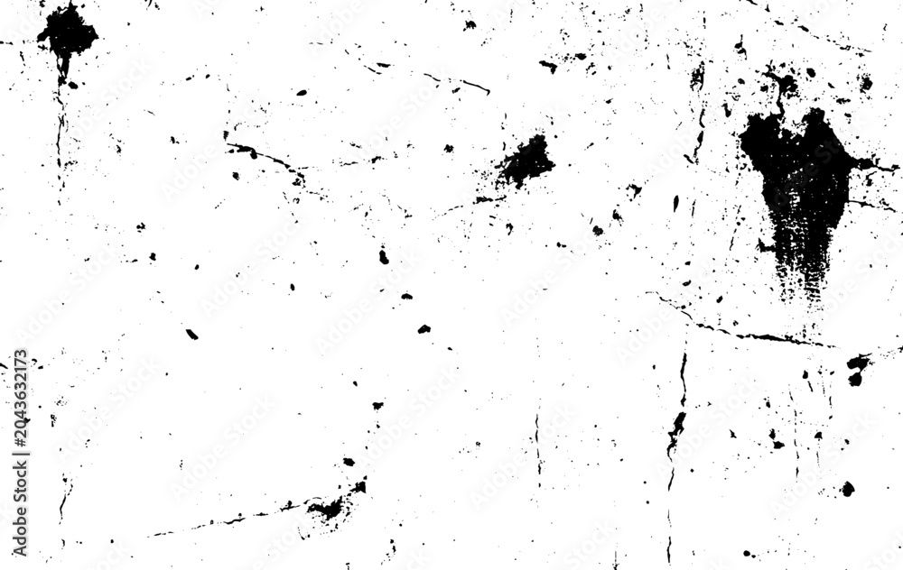 Fototapeta premium Rough, scratch, splatter grunge pattern design brush strokes. Overlay texture. Faded black-white dyed paper texture. Sketch grunge design. Use for poster, cover, banner, mock-up, stickers layout.