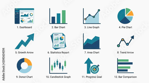 Minimal Business Analytics Icons Set