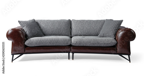 Fotografía Comfortable sofa front view isolated on white background