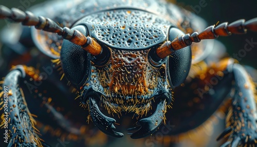 Macro Shot of Beetle Insect Closeup.