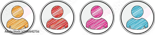 User profile avatar illustration set, colorful people icons concept, account identity symbols, social media users, team members, flat design, vector style