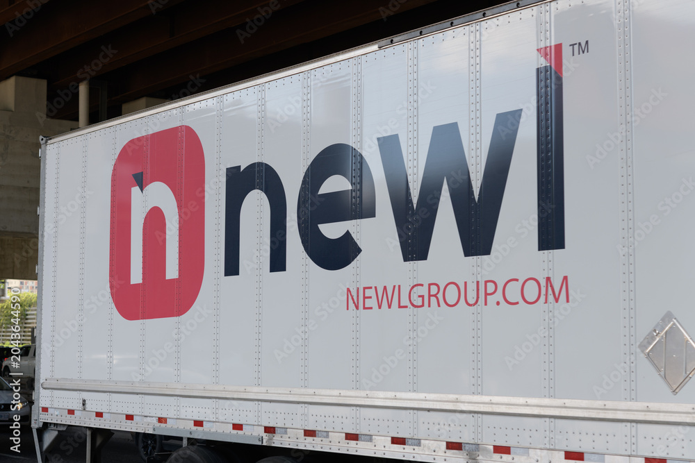 Naklejka premium transportation rig side detail of Newell's Express Worldwide Logistics Ltd or (NEWL), a third-party logistics (3PL) and freight forwarding company, seen in Toronto