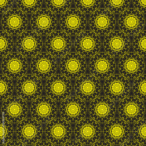Fotografia geometry arabesque inspired symmetrical surface kaleidoscopic ornament golden lu