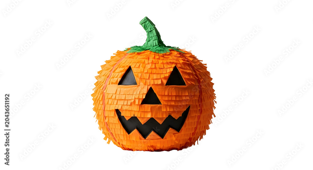 Fototapeta premium Colorful Halloween pumpkin piñata for festive celebrations