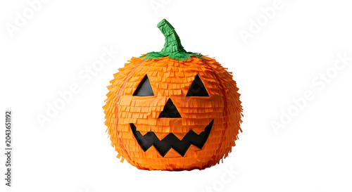 Colorful Halloween pumpkin piñata for festive celebrations