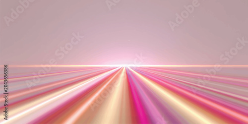 Tableau sur toile Abstract soft pink and white light motion background with horizon glow backgroun