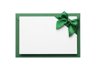 Green framed card with decorative holly leaf