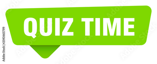 quiz time green sign isolated on transpatent background. quiz time sticker