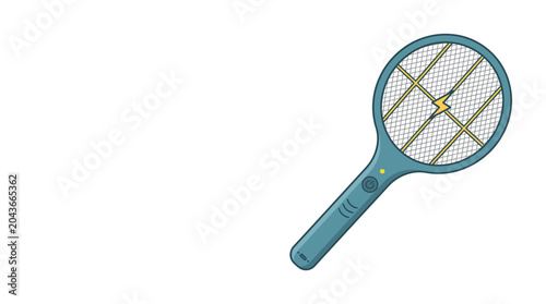 Photos A blue electric mosquito swatter racket isolated on a white background