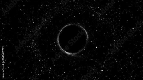Obraz na płótnie Black hole in deep space with stipple effect