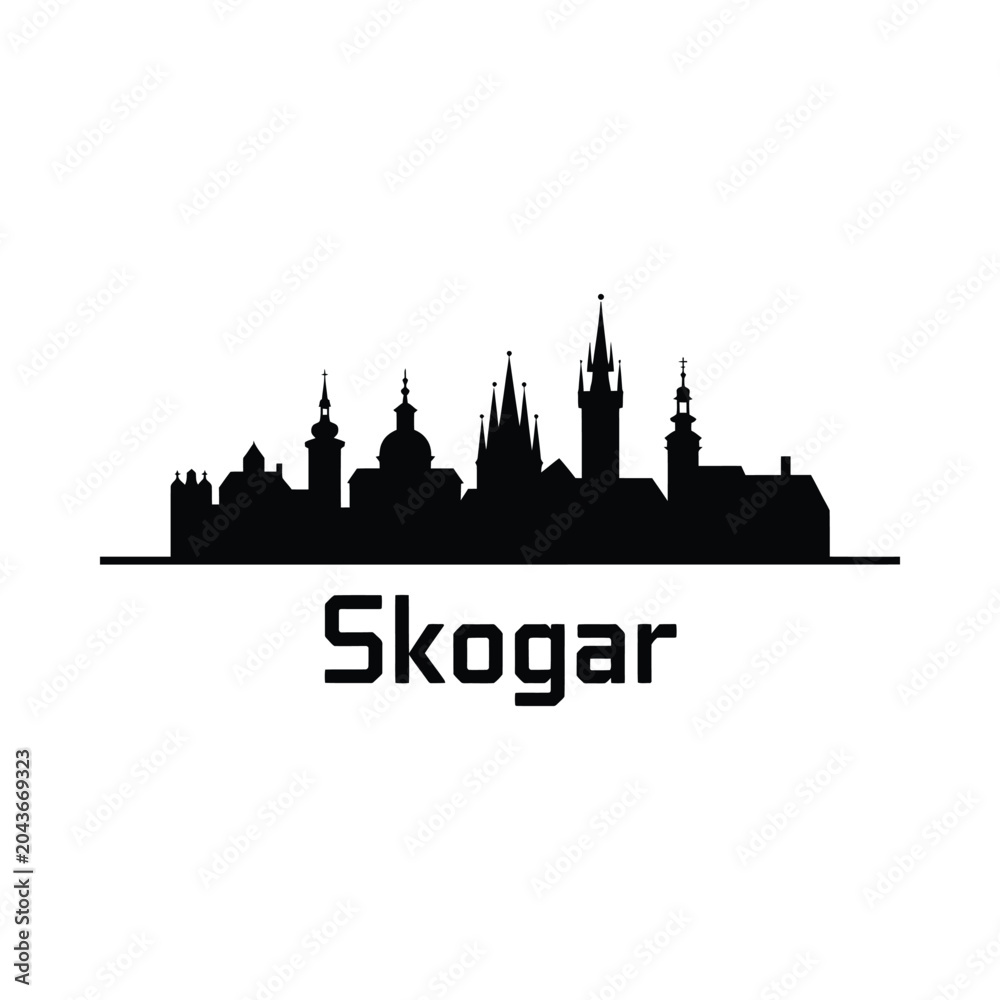 Naklejka premium city skyline silhouette on white background architecture