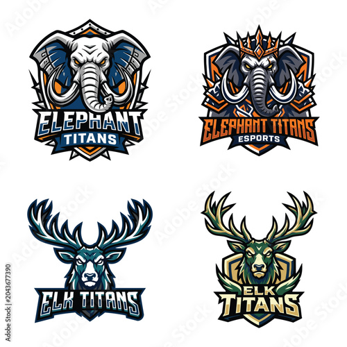 Elk and elephant titans logos