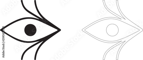 Fotografi Optical focus vector icon, stargazing observation symbol, gravitational lensing, ray refraction, optics and astronomy