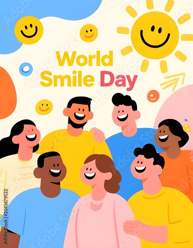 Happy Smiles Celebration Illustration for World Smile Day