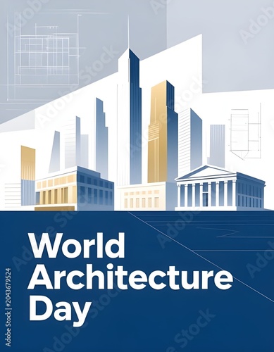 Architectural Design Skyline Illustration for World Architecture Day