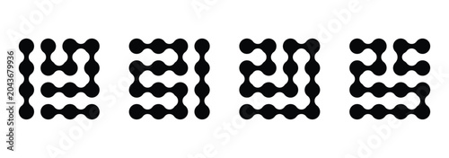 Photos Art & IllustratioMetaball pattern, geometric connected circle shapes with dots, modern liquid-style vector design