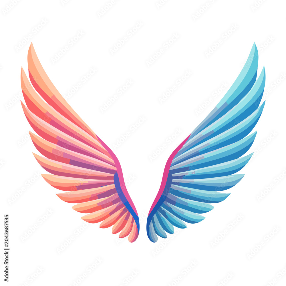 Fototapeta premium Colorful Abstract Wings Illustration
