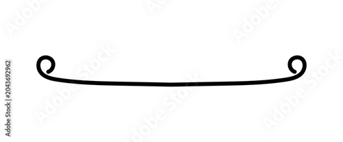 Foto Black metal scroll bar with curled ends isolated on white background