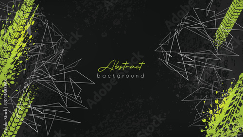 Creative Neon Green Abstract Background Template