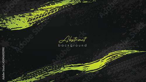 Creative Neon Green Abstract Background Template