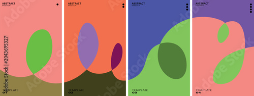 Billede på lærred Bold colorful abstract poster series with high contrast geometric shapes and dynamic lines for energetic branding impactful social media and modern corporate communications