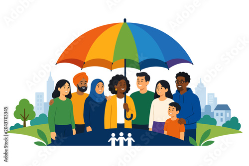 Fotografía multicultural society community teamwork collaboration support group diversity h