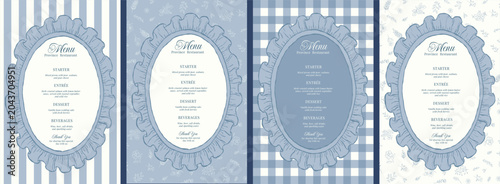 Quadro su tela Elegant vintage-inspired wedding and event menu collection for weddings, bridal