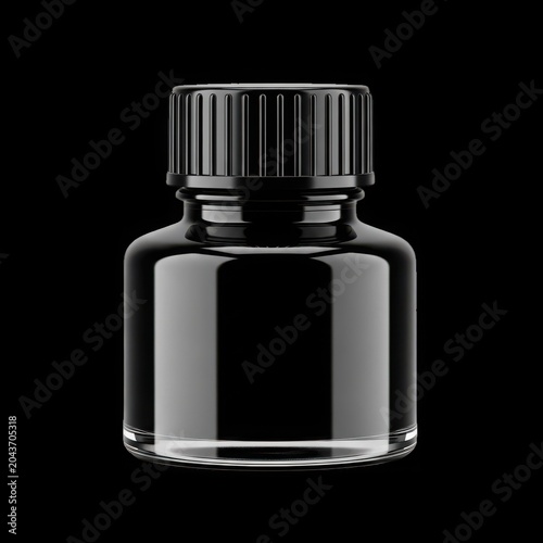 Glossy Black Glass Dropper Bottle, Small Opaque Container, Pharmaceutical Packaging, Cosmetic Vial, Essential Oil Bottle, Dark Liquid Packaging