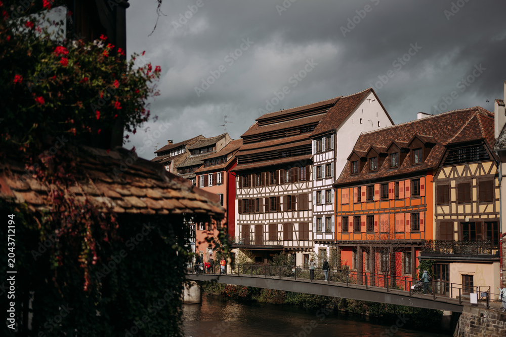 Obraz premium Strasbourg, Alsace, France. Traditional half timbered houses of Petite France