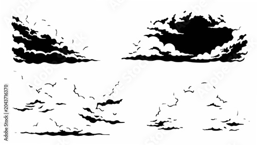 Fotografía dramatic cloud formations silhouette on white background formation sky atmospher