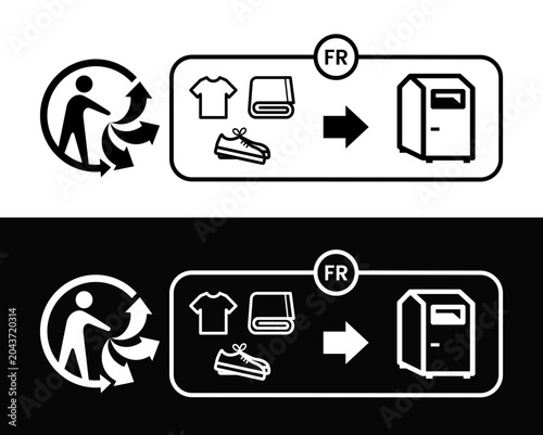 TEXTILE RECYCLING TRIMAN SIGN VECTOR