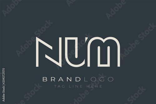 Photos NUM abstract letter logo design