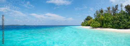 Tropical island in the South Ari Atoll, Maldives