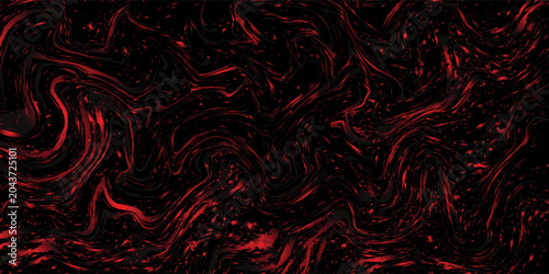 Tableau sur toile The swirling red and black liquid forms a mesmerizing abstract pattern on a dark surface