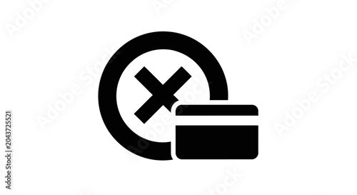 Prohibition symbol icon design against white background for financial restriction