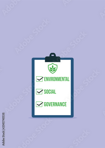 Responsible supply chain checklist paper document vector
