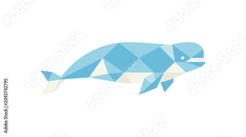 Foto Geometric Whale Illustration