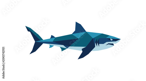 Fotografie Geometric Shark Illustration