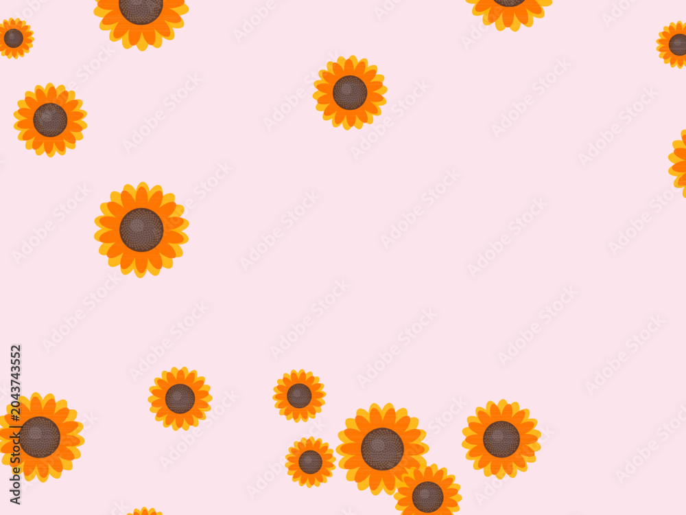 Fototapeta premium Sunflower Heads Golden Summer Floral Background