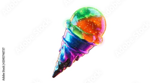 Colorful Glass Marble Ball Isolated on White Background