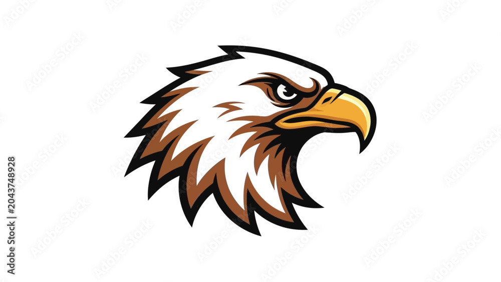 Fototapeta premium Stylized eagle head illustration powerful symbol on white background