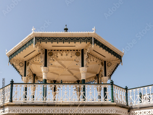 bandstand, or Bird Cage, located on the promenade on a bright and sunny day