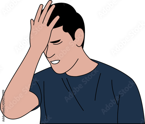 man with face palm gesture disappointed stresses out