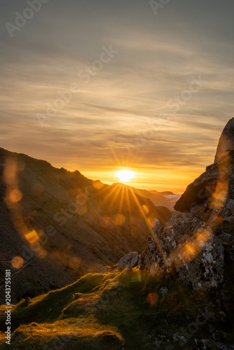 Photography sunrise over the mountains