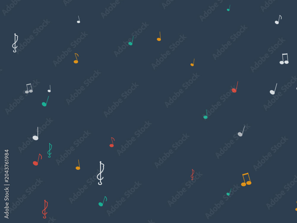 Naklejka premium Elegant Musical Notation Pattern Design