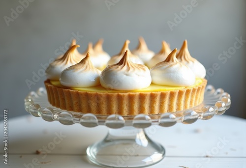 Lemon Meringue Pie Whipped Peaks Glass Cake Stand Skills Baking Showcase