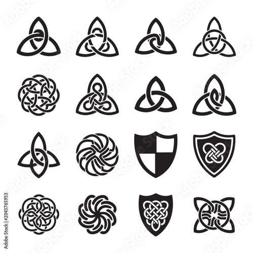 Konstfotografi Celtic Knots, Black and White, Shield, Trinity, Knotwork, Celtic Designs Featuri