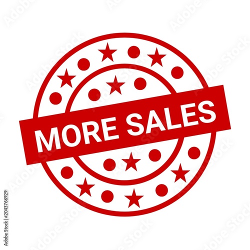 Photography More Sales Red stamp, sticker, seal with Stars illustration